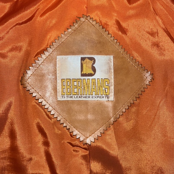 70s Men’s Bermans Burnt Orange Leather jacket size 42 - Picture 7 of 8
